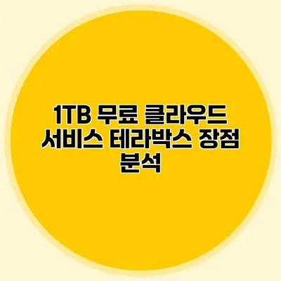 1TB 무료 클라우드 서비스 테라박스 장점 분석