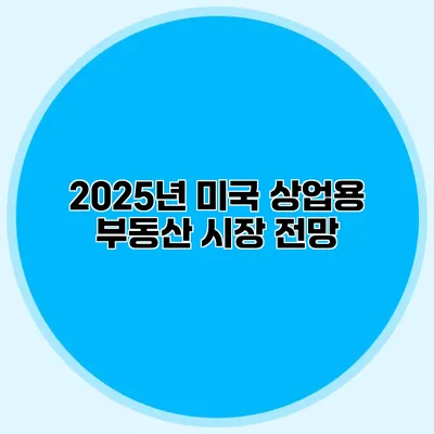 2025년 미국 상업용 부동산 시장 전망