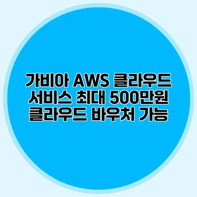 가비아 AWS 클라우드 서비스 최대 500만원 클라우드 바우처 가능?