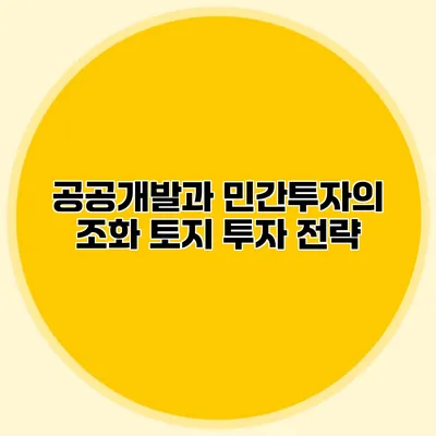 공공개발과 민간투자의 조화 토지 투자 전략