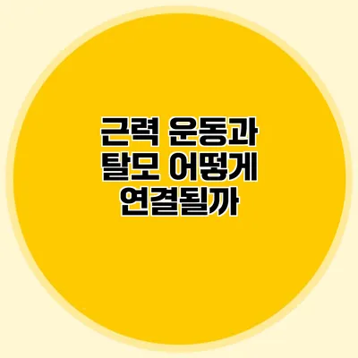 근력 운동과 탈모 어떻게 연결될까?