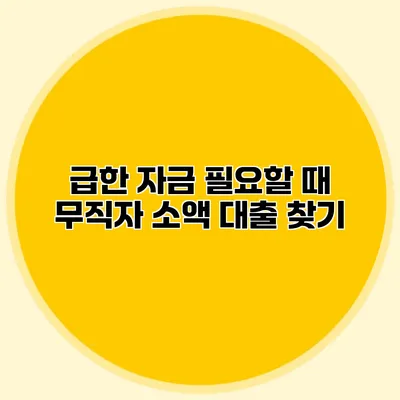 급한 자금 필요할 때 무직자 소액 대출 찾기