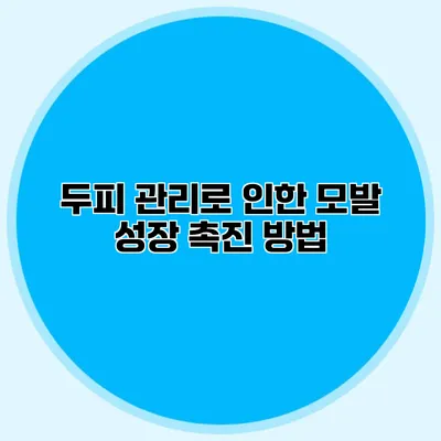 두피 관리로 인한 모발 성장 촉진 방법