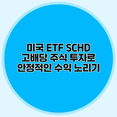 미국 ETF SCHD 고배당 주식 투자로 안정적인 수익 노리기