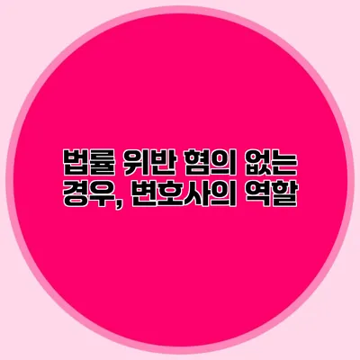 법률 위반 혐의 없는 경우, 변호사의 역할