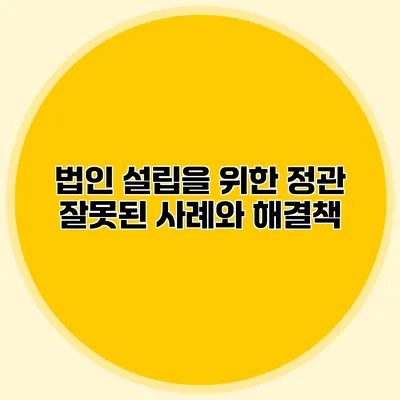 법인 설립을 위한 정관 잘못된 사례와 해결책