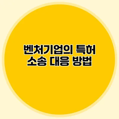 벤처기업의 특허 소송 대응 방법