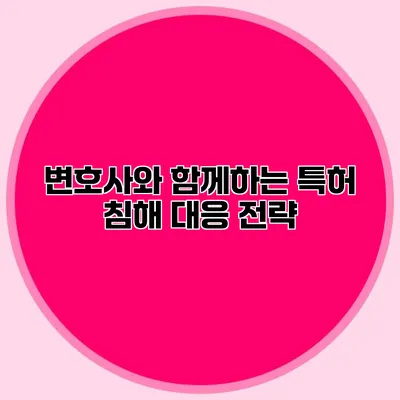 변호사와 함께하는 특허 침해 대응 전략