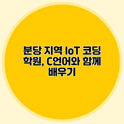 분당 지역 IoT 코딩 학원, C언어와 함께 배우기