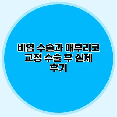 비염 수술과 매부리코 교정 수술 후 실제 후기