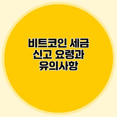 비트코인 세금 신고 요령과 유의사항