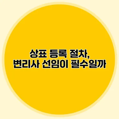 상표 등록 절차, 변리사 선임이 필수일까?