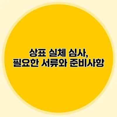 상표 실체 심사, 필요한 서류와 준비사항