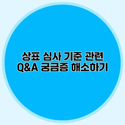 상표 심사 기준 관련 Q&A 궁금증 해소하기