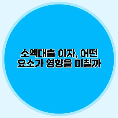 소액대출 이자, 어떤 요소가 영향을 미칠까?