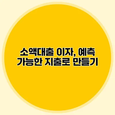 소액대출 이자, 예측 가능한 지출로 만들기