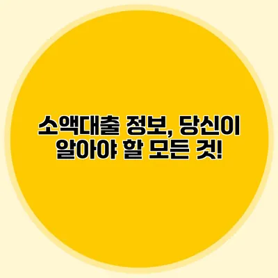 소액대출 정보, 당신이 알아야 할 모든 것!