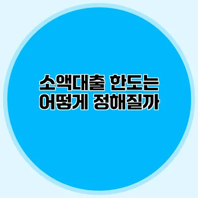 소액대출 한도는 어떻게 정해질까?