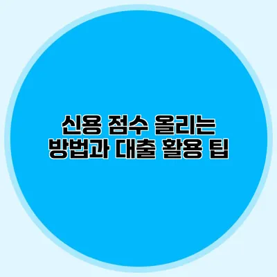 신용 점수 올리는 방법과 대출 활용 팁