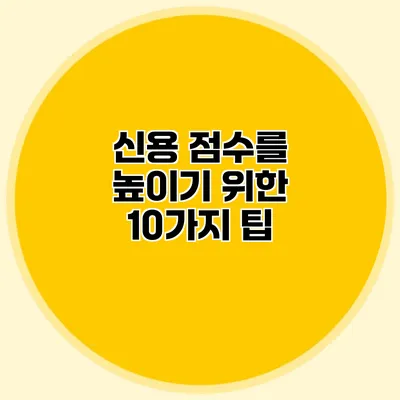 신용 점수를 높이기 위한 10가지 팁