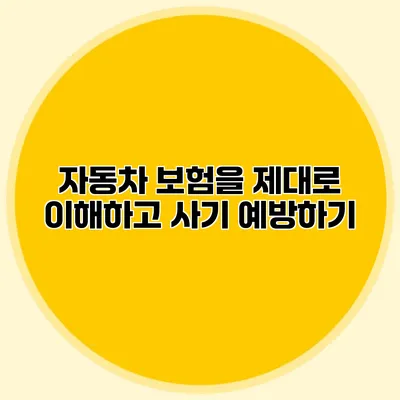 자동차 보험을 제대로 이해하고 사기 예방하기