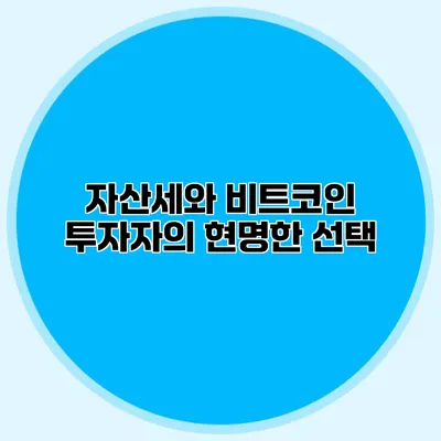 자산세와 비트코인 투자자의 현명한 선택