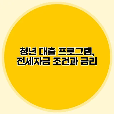 청년 대출 프로그램, 전세자금 조건과 금리