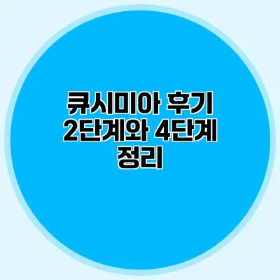 큐시미아 후기 2단계와 4단계 정리