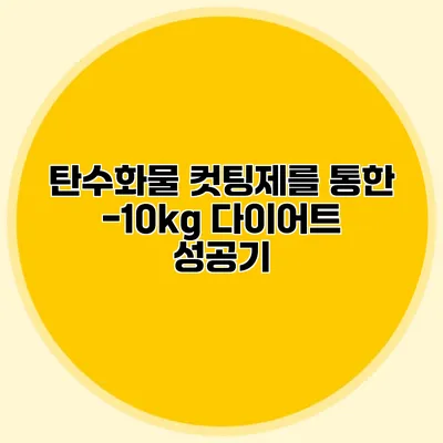 탄수화물 컷팅제를 통한 -10kg 다이어트 성공기