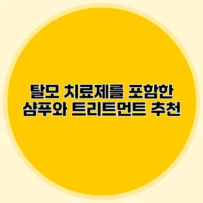 탈모 치료제를 포함한 샴푸와 트리트먼트 추천