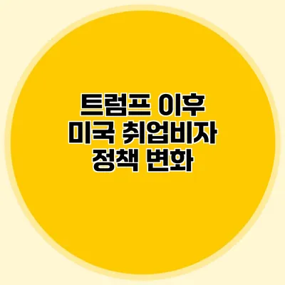 트럼프 이후 미국 취업비자 정책 변화