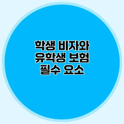 학생 비자와 유학생 보험 필수 요소