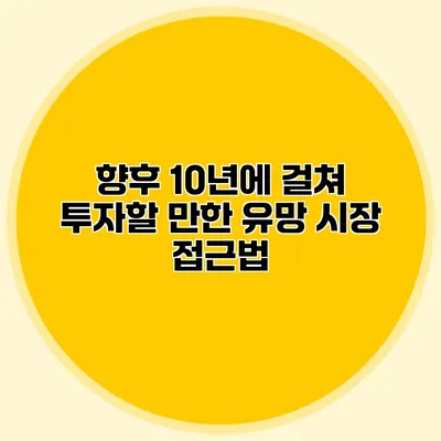 향후 10년에 걸쳐 투자할 만한 유망 시장 접근법