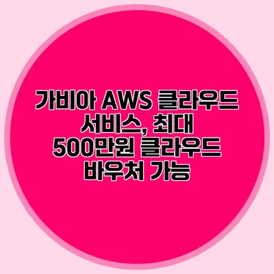 가비아 AWS 클라우드 서비스, 최대 500만원 클라우드 바우처 가능?