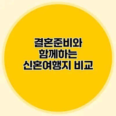 결혼준비와 함께하는 신혼여행지 비교