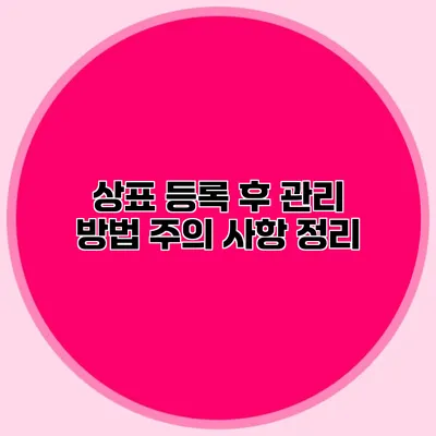 상표 등록 후 관리 방법 주의 사항 정리