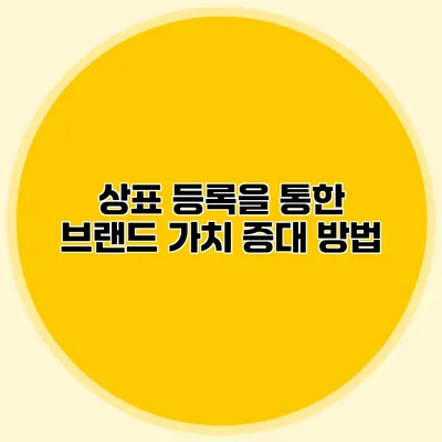 상표 등록을 통한 브랜드 가치 증대 방법