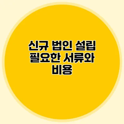 신규 법인 설립 필요한 서류와 비용