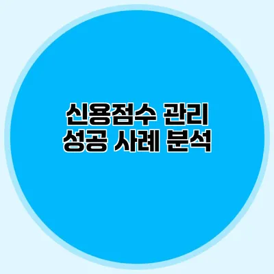 신용점수 관리 성공 사례 분석