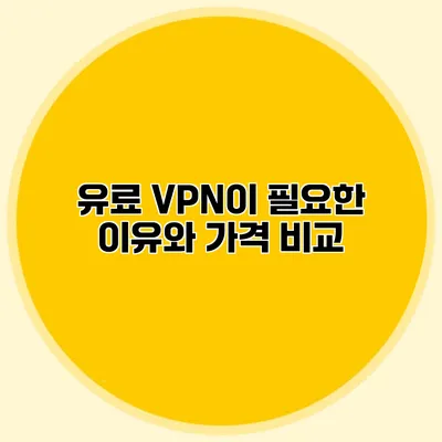 유료 VPN이 필요한 이유와 가격 비교