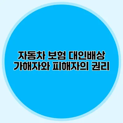 자동차 보험 대인배상 가해자와 피해자의 권리